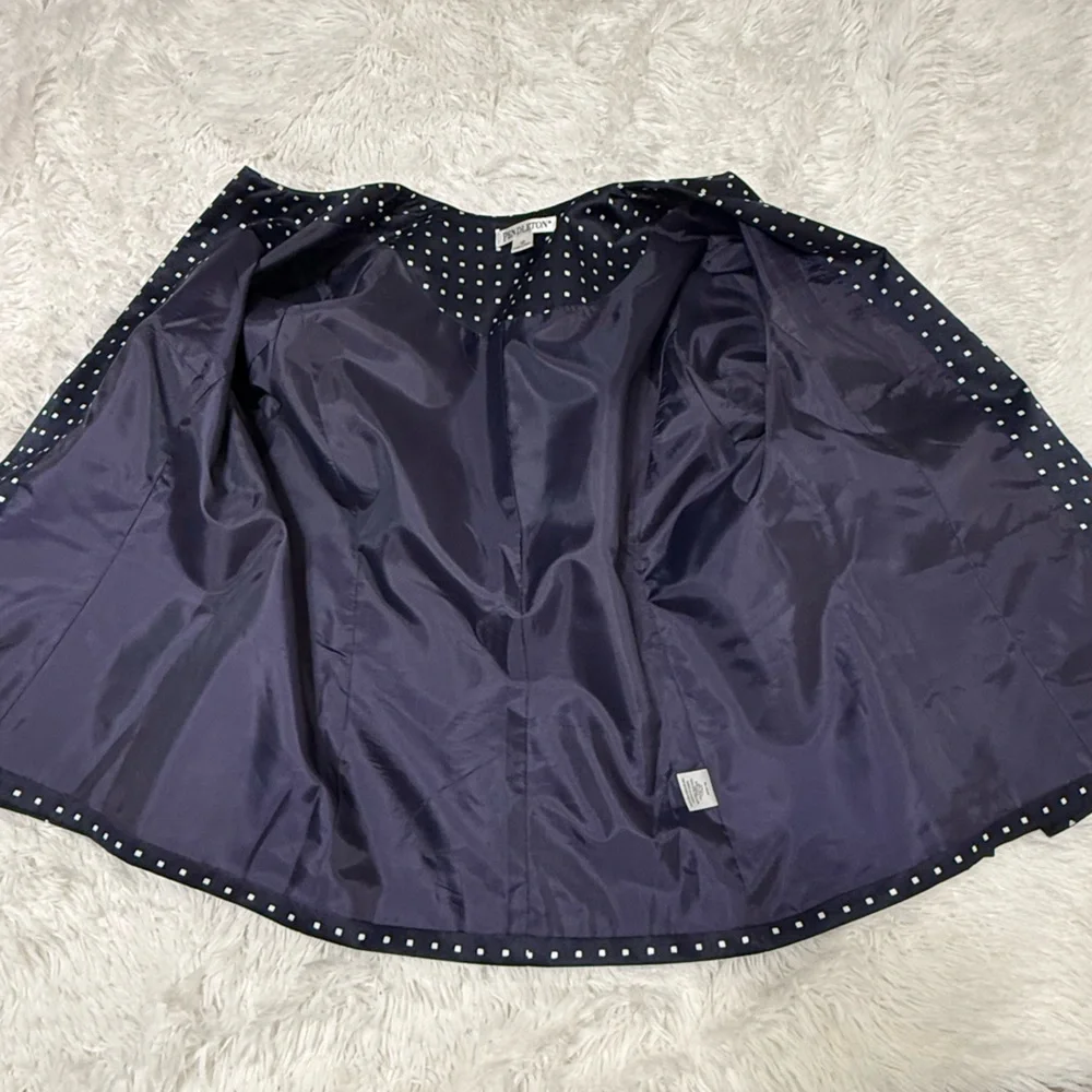 Pendleton Silk Blend Jacket Go Graphic Blazer Lightweight Pocket Navy Size 12